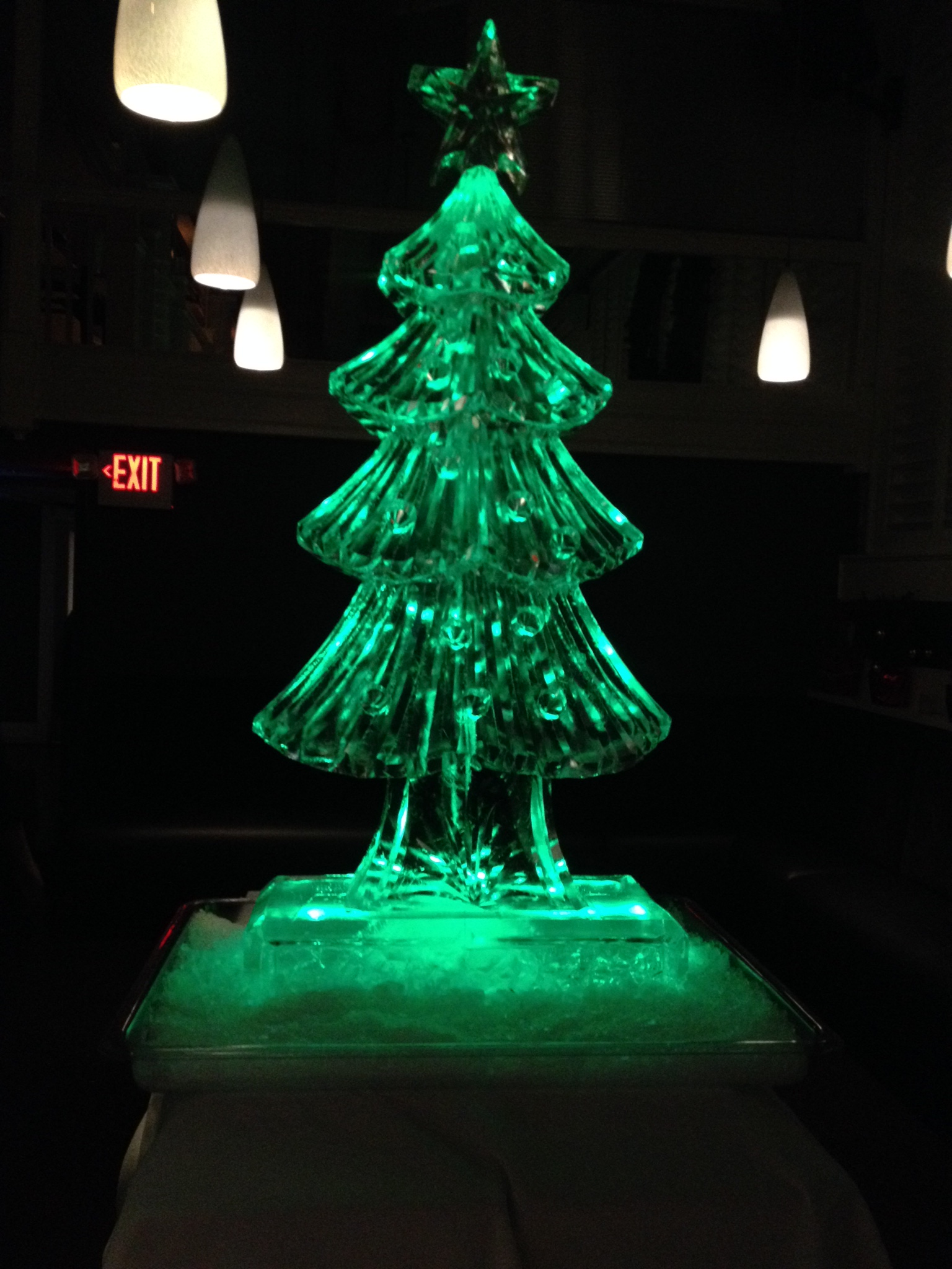 Christmas Tree with Green Light