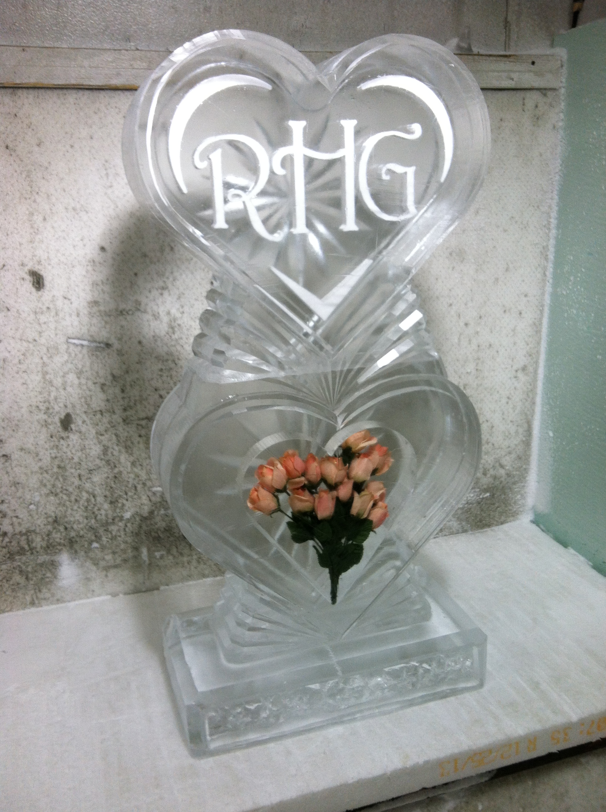 Monogram with Roses on Base